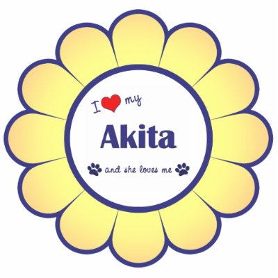 I Love My Akita (Female Dog) Photo Cut Out by thatsalottadogs