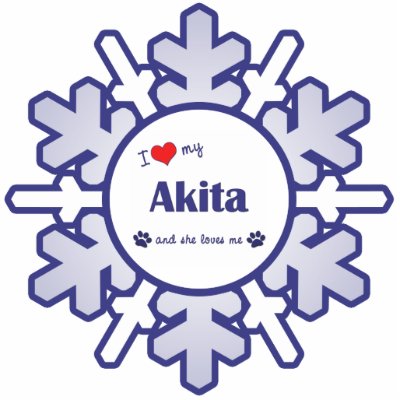 I Love My Akita (Female Dog) Photo Cut Out by thatsalottadogs