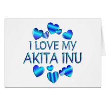 I Love My Akita Inu Greeting Card