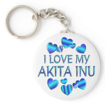 I Love My Akita Inu Key Chain
