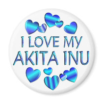 I Love My Akita Inu Magnets