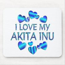 I Love My Akita Inu Mouse Pads