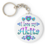 I Love My Akita Key Chains