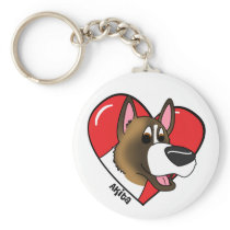 I Love my Akita Keychain (Cartoon)