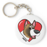 I Love my Akita Keychain (Cartoon)