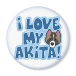 I Love My Akita Magnet