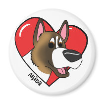 I Love my Akita Refrigerator Magnet