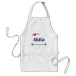 I Love My Akita (Male Dog) aprons