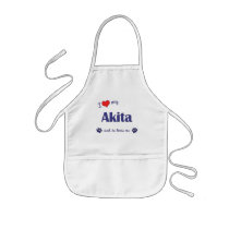 I Love My Akita (Male Dog) Aprons