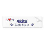 I Love My Akita (Male Dog) bumper stickers