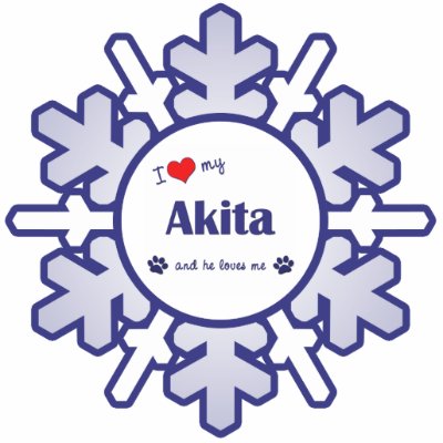 I Love My Akita (Male Dog) Acrylic Cut Outs by thatsalottadogs