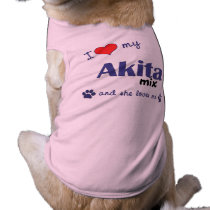I Love My Akita Mix (Female Dog) Pet Tee