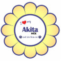I Love My Akita Mix (Female Dog) photo sculptures