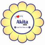 I Love My Akita Mix (Female Dog) photo sculptures