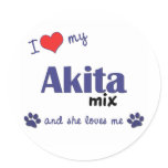 I Love My Akita Mix (Female Dog) stickers