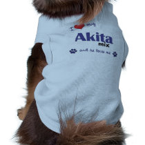 I Love My Akita Mix (Male Dog) Doggie Shirt