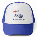 I Love My Akita Mix (Male Dog) hats