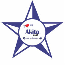 I Love My Akita Mix (Male Dog) Photo Cut Out