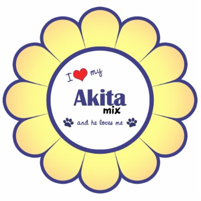 I Love My Akita Mix (Male Dog) Photo Cut Out by muttybuddy