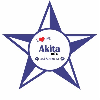 I Love My Akita Mix (Male Dog) Photo Cut Out by muttybuddy