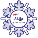 I Love My Akita Mix (Male Dog) photo sculptures