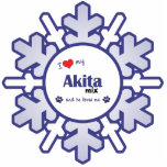 I Love My Akita Mix (Male Dog) photo sculptures