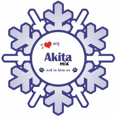 I Love My Akita Mix (Male Dog) Photo Cut Out by muttybuddy