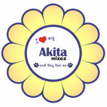 I Love My Akita Mixes (Multiple Dogs) Photo Sculpture
