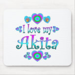 I Love My Akita Mouse Pad