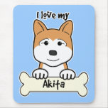 I Love My Akita mousepads