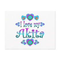 I Love My Akita Postcards