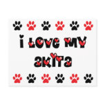 I Love My Akita Postcards