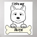 I Love My Akita posters