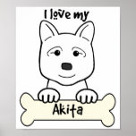 I Love My Akita posters