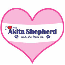 I Love My Akita Shepherd (Female Dog) Cut Out