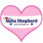 I Love My Akita Shepherd (Female Dog) photo sculptures