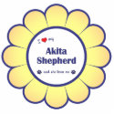 I Love My Akita Shepherd (Female Dog) photo sculptures