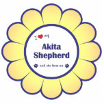 I Love My Akita Shepherd (Female Dog) photo sculptures