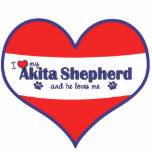 I Love My Akita Shepherd (Male Dog) photo sculptures