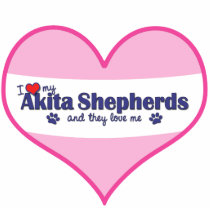 I Love My Akita Shepherds (Multiple Dogs) Photo Cut Outs