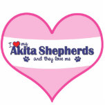 I Love My Akita Shepherds (Multiple Dogs) photo sculptures