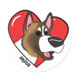I Love my Akita Round Stickers