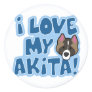 I Love My Akita Stickers