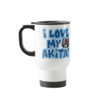 I Love My Akita Travel Mug