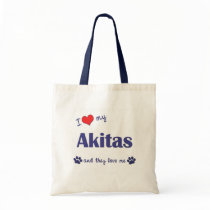I Love My Akitas (Multiple Dogs) Canvas Bag