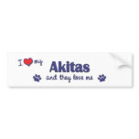 I Love My Akitas (Multiple Dogs) bumper stickers