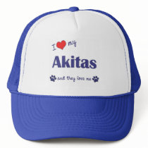 I Love My Akitas (Multiple Dogs) Hats