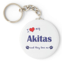 I Love My Akitas (Multiple Dogs) Keychains