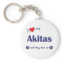 I Love My Akitas (Multiple Dogs) keychains
