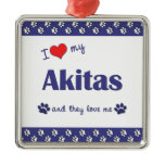 I Love My Akitas (Multiple Dogs) ornaments